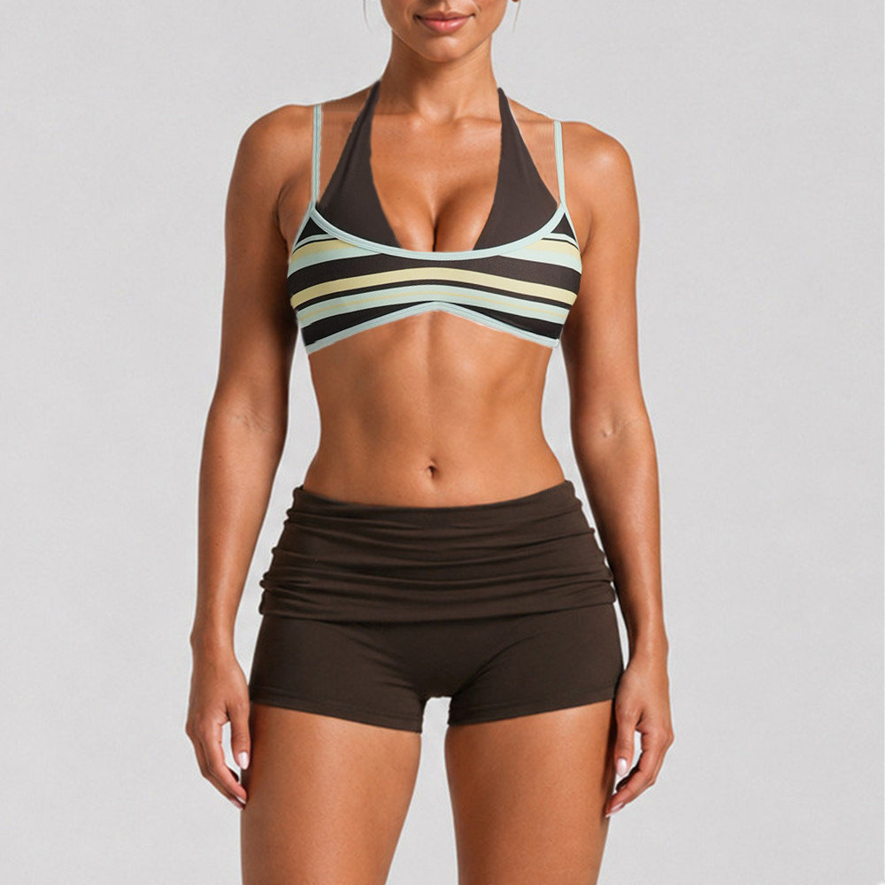 Damen-Pad-BH mit Blockmuster,  – Pilates Yoga Wear Bewertung und Preis